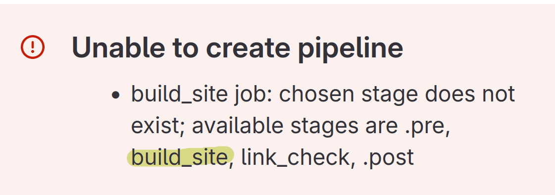 Can’t run build_site, only thing you can run is build_site